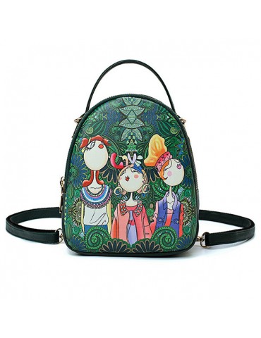 Women Forest Print Bohemian Multi-function Backpack Travel Crossbody Bags