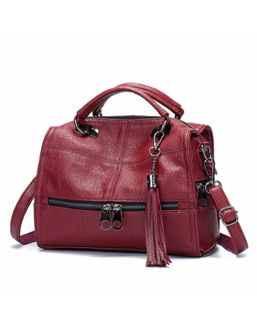 Women Soft Leather Solid Crossbody Bag Leisure Shoulder Bag