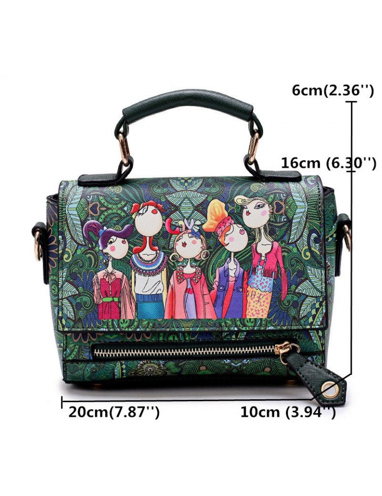 Women Bohemian Forest Series Print Crossbody Bags Large Capacity Handbags
