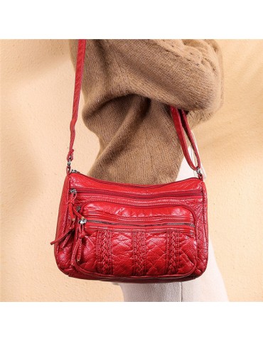 Women Soft Leather Crossbody Bag Casual Shoulder Bag