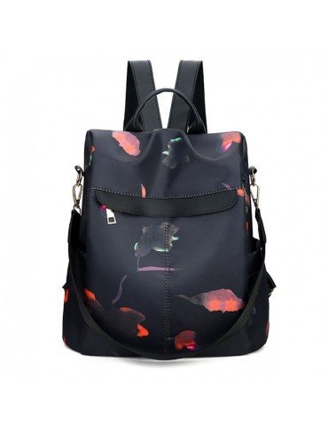 Women Print Oxford Backpack Travel Anti-theft Shoulder Bag