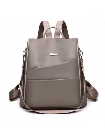 Women Anti-theft Backpack Oxford Solid Multi-function Shoulder Bag