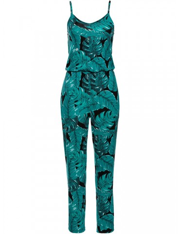 Women Casual Printed V-Neck Beach Jumpsuits